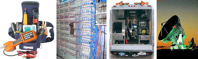 Telecom accessories, trucks, terminanls, and earth stations.